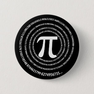 Pi Number Spiral Design 6 Cm Round Badge