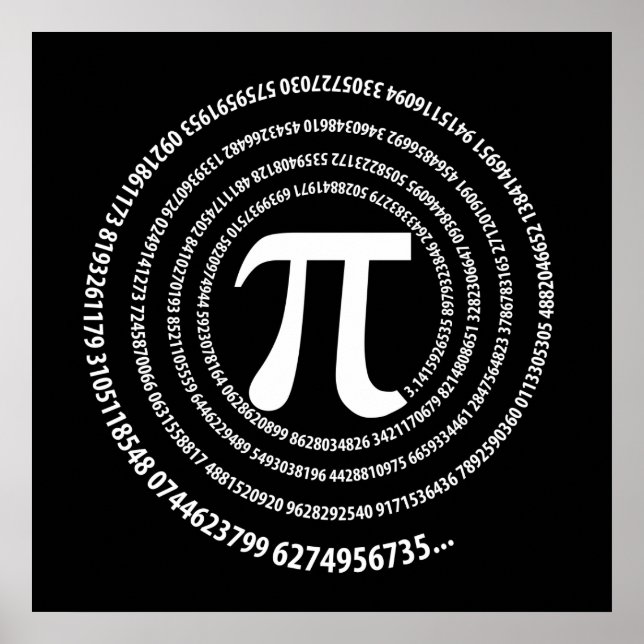 Pi Number Spiral Design Poster (Front)