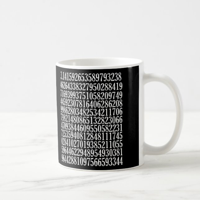 Pi Numbers Mug Customised Mug gift for Math Geek (Right)