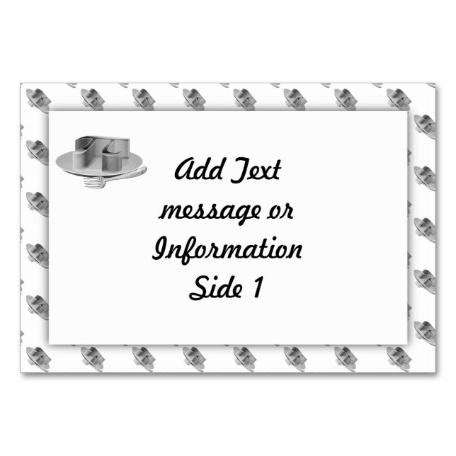 Pi on a Silver Platter Table Number (Front)