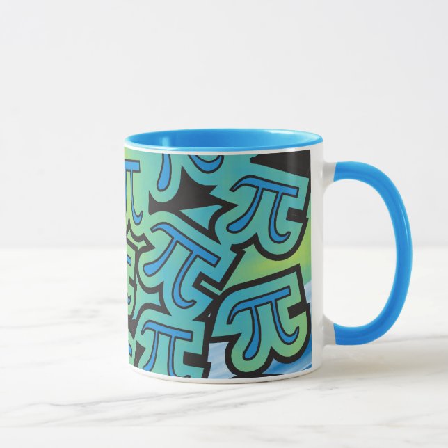 Pi Party - Pi Symbols - Pi Day Math Themed Mug (Right)