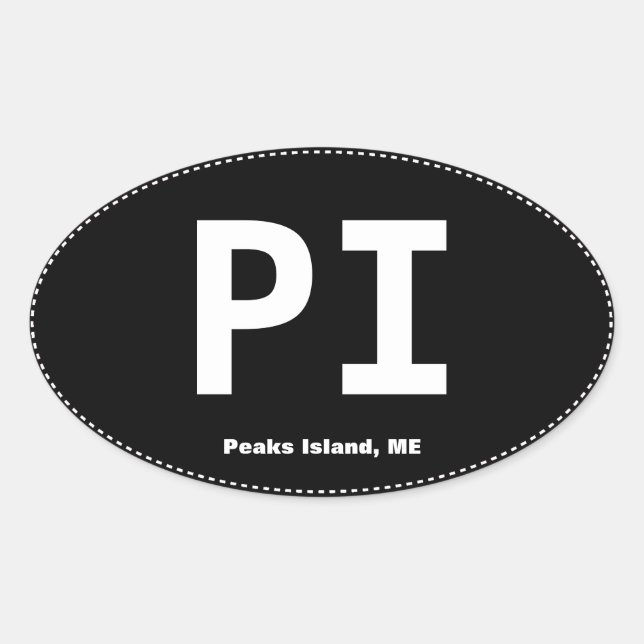 PI Peaks Island Maine Oval Bumper Sticker (Front)