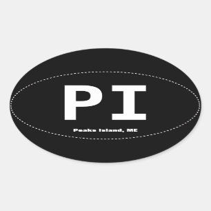 PI Peaks Island Maine Oval Bumper Sticker