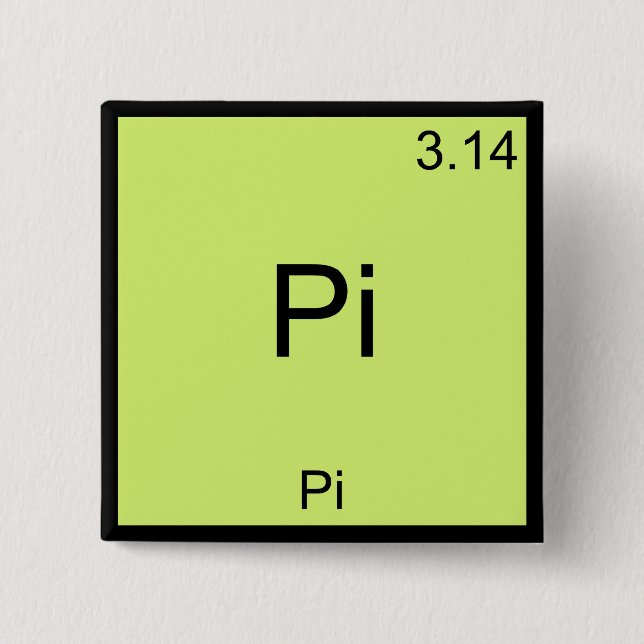 Pi - Pi Funny Math Element Chemistry T-Shirt 15 Cm Square Badge (Front)