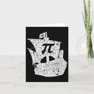 Pi Pirate Ship Math Geek Stem Teacher 3.14 Pi Day Card