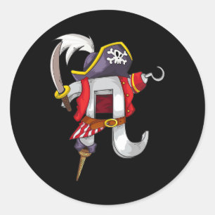 Pi Pirate Shirt Cool Pi Mathematics Lovers Funny M Classic Round Sticker