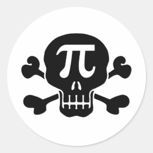 Pi rate classic round sticker