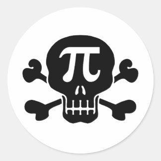 Pi rate classic round sticker