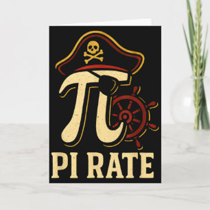 Pi Rate Funny Math Pirate Pi Day 3.14 Teacher Card