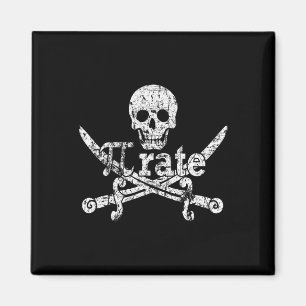Pi Rate March 14 Pirate 3.14 Funny Math Distressed Magnet