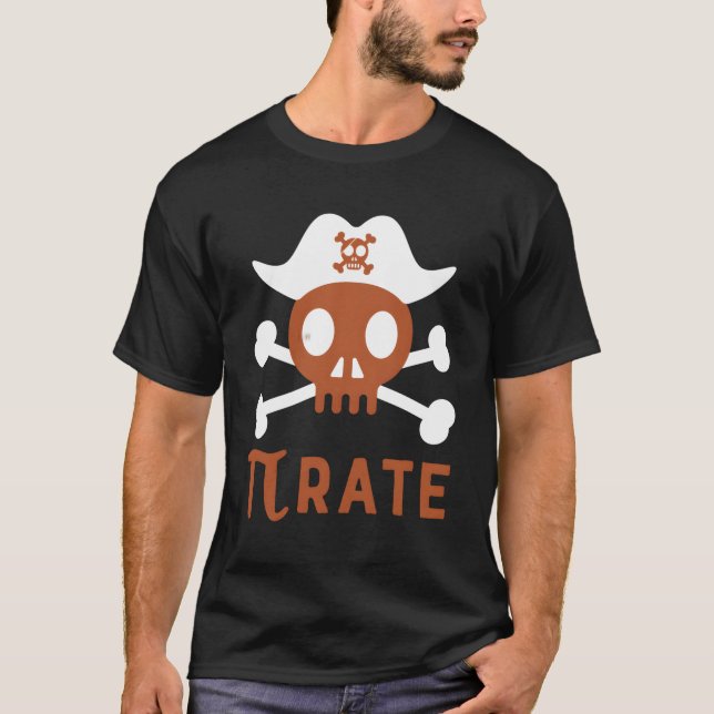 Pi Rate Pi Day Numeric Mathmatic Joke T-Shirt (Front)
