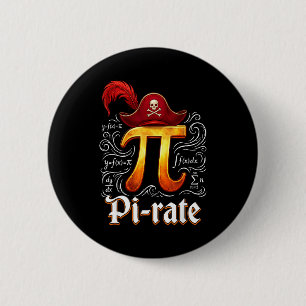 Pi Rate Science Student Math Teacher Funny Pi Day 6 Cm Round Badge