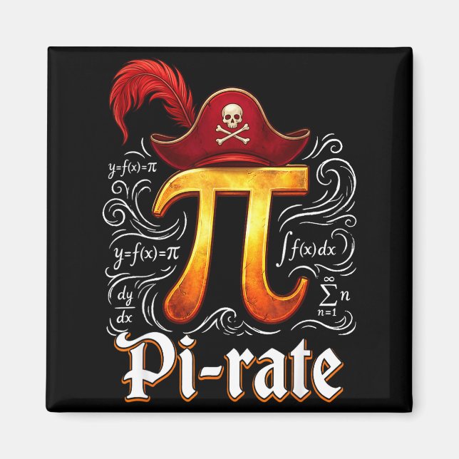 Pi Rate Science Student Math Teacher Funny Pi Day  Magnet (Front)
