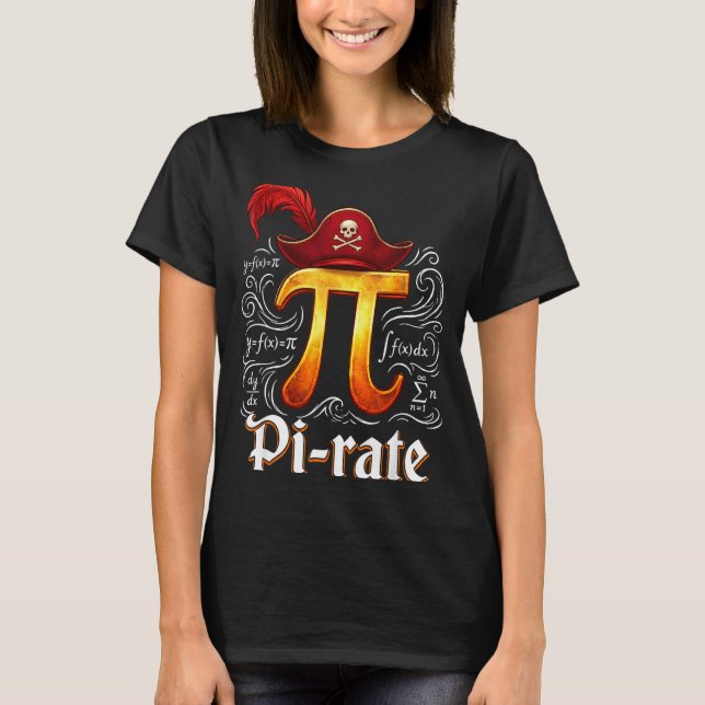 Pi Rate Science Student Math Teacher Funny Pi Day  T-Shirt (Front)
