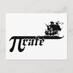 Pi rate ship postcard
