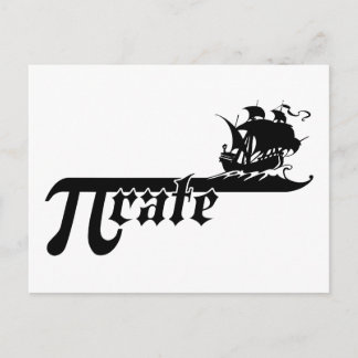 Pi rate ship postcard