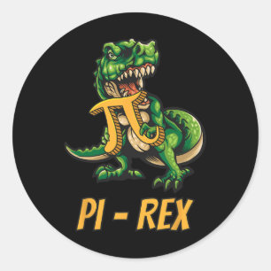 Pi-rex Tyrannosaurus Dinosaur Dino Pi-tag Mathemat Classic Round Sticker