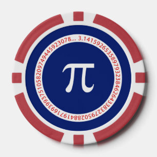 Pi Ring on Navy Blue Poker Chips