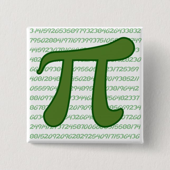 Pi Sequence 15 Cm Square Badge (Front)