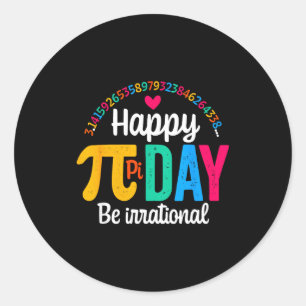 Pi Shirt Math Teacher Student Funny 3.14 Pie Happy Classic Round Sticker