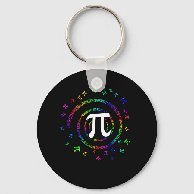 Pi Spiral Novelty for Pi Day Key Ring (Front)