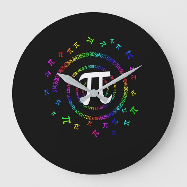 Pi Spiral Novelty for Pi Day Large Clock (Front)
