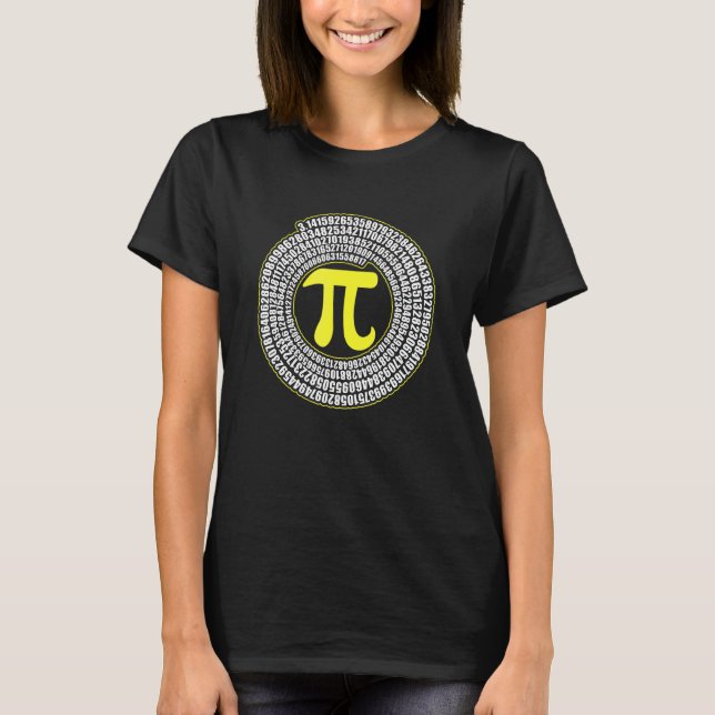 Pi Spiral Symbol Math Infinity Irrational Number T-Shirt (Front)
