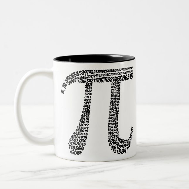 Pi Symbol 3.14 - 400 decimal values Two-Tone Coffee Mug (Left)