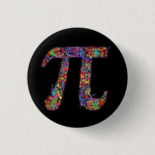 Pi Symbol Action Painting Splatter 3 Cm Round Badge (Front)