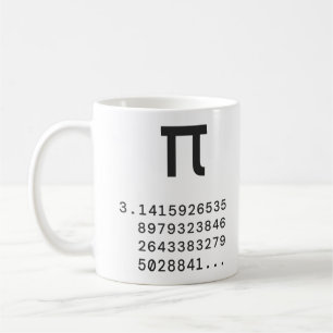 Pi Symbol and First Digits of Pi Coffee Mug