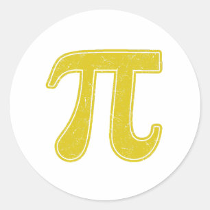 Pi symbol classic round sticker