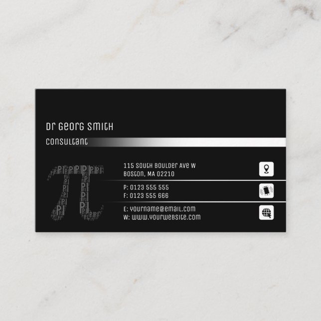 Pi Symbol | Consultant Business Card (Front)