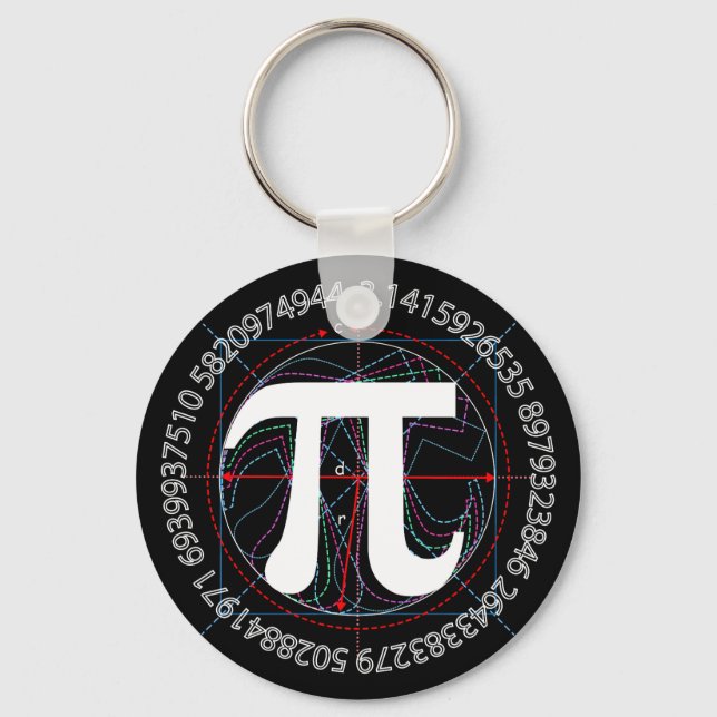 Pi Symbol Design Key Ring (Front)