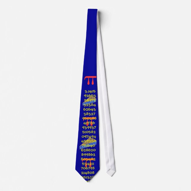 Pi symbol, digits and pie tie (Front)