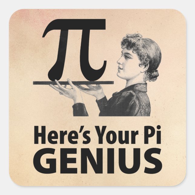 Pi Symbol Humour Square Sticker (Front)