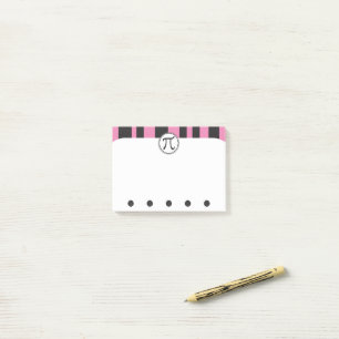 Pi Symbol Math Themed PINK Post-it Notes