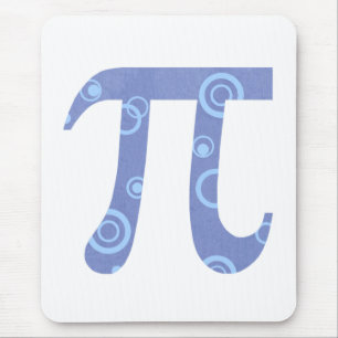 Pi Symbol Mousepad with Blue Circles
