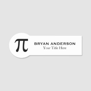 Pi Symbol Name Tag