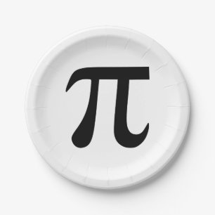Pi Symbol Paper Plate