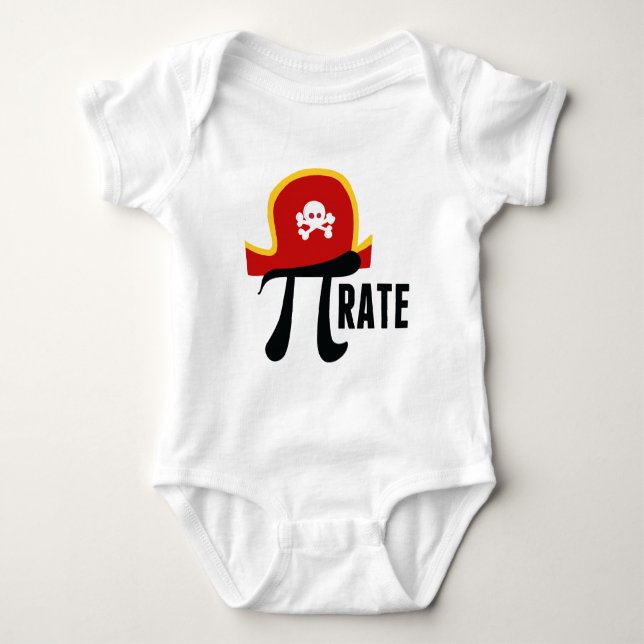 Pi Symbol Pirate Baby Bodysuit (Front)