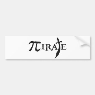 Pi Symbol Pirate Bumper Sticker