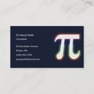 Pi Symbol   Scientist Business Card