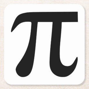 Pi Symbol Square Paper Coaster
