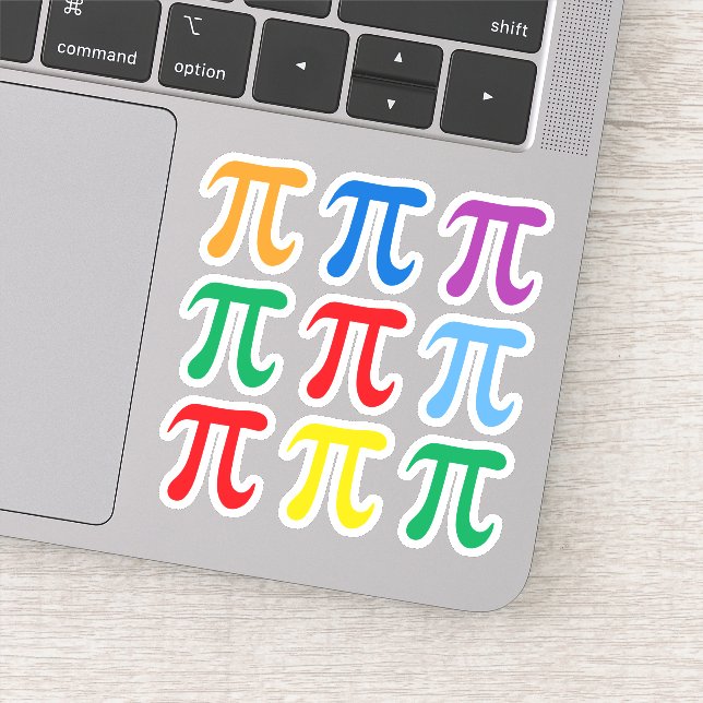 Pi symbol stickers, set of nine in many colours (Detail)