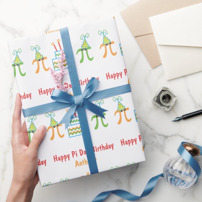 Pi Symbols Pi Day Birthday Personalised Gift Wrap (Gifting)