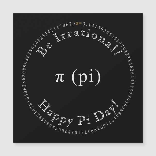 Pi, The Irrational Mathematical Constant Magnetic  (Front)