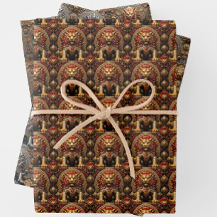 Pi Xiu Mythical Guardian Asian Art Sheet Gift Wrap