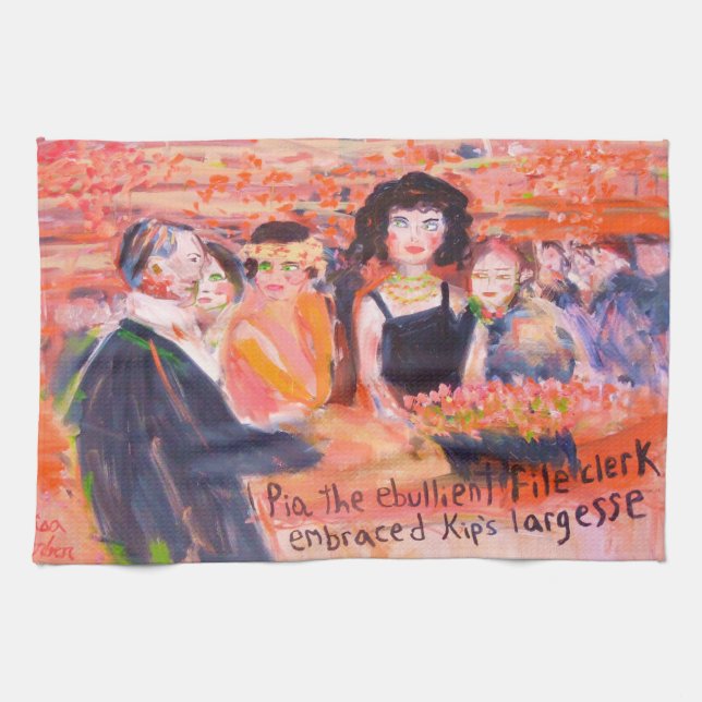 Pia the Ebullient File Clerk Kitchen Towel (Horizontal)