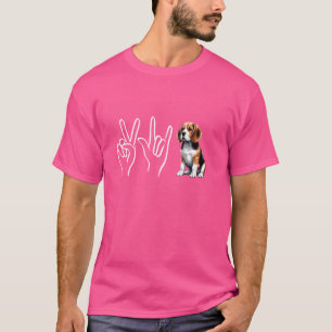 Piace Love Beagle Funny Beagle Dog Lover & Owner T-Shirt
