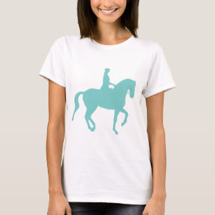 Piaffe Dressage Horse and Rider (teal) T-Shirt